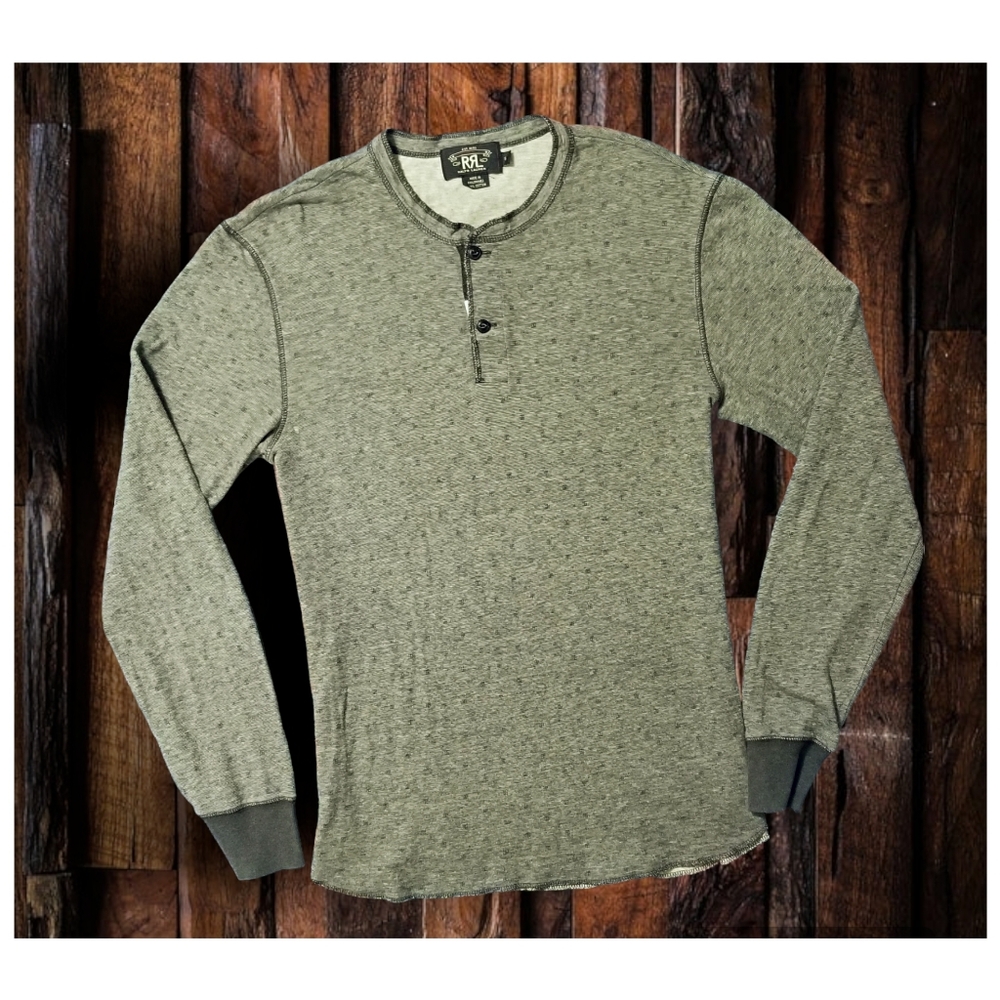 DOUBLE RL RALPH LAUREN RRL DISTRESSED HENLEY SHIRT- MEN'S SIZE SMALL